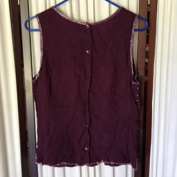 Vintage embroidery beaded top blouse Sz L - Picture 6 of 8